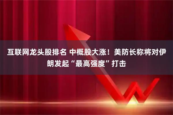 互联网龙头股排名 中概股大涨！美防长称将对伊朗发起“最高强度”打击